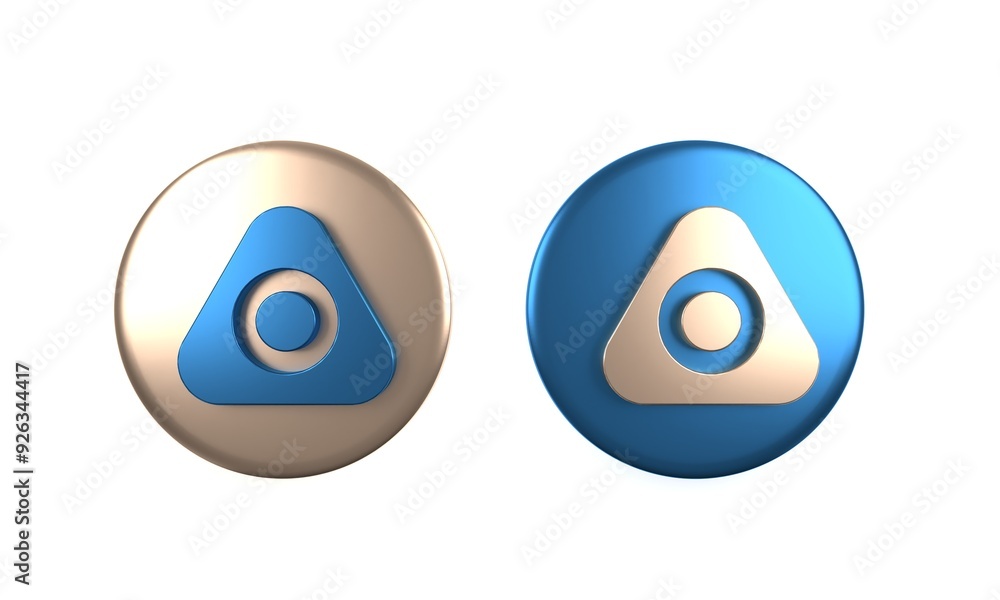 Colorful Sewing chalk icon isolated on white background. Circle button. 3D render illustration