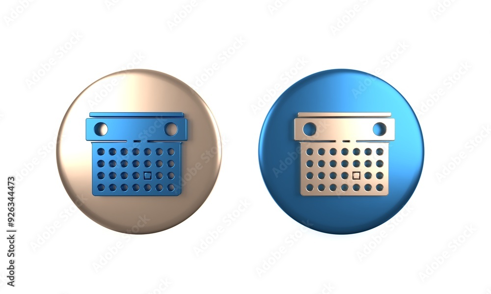Colorful Calendar icon isolated on white background. Event reminder symbol. Circle button. 3D render illustration Colorful Calendar icon isolated on white background. Event reminder symbol. Circle button. 3D render illustration