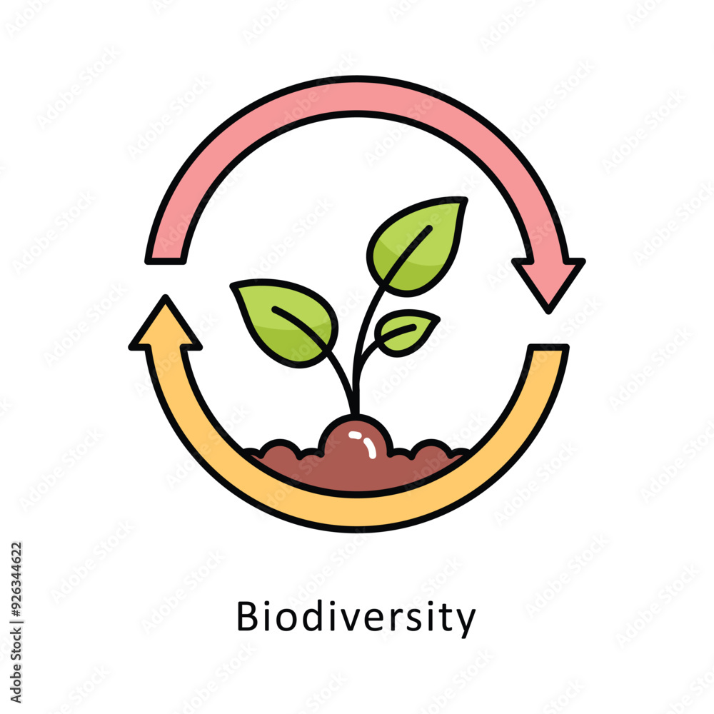 Fototapeta premium Biodiversity vector filled outline Design illustration. Symbol on White background EPS 10 File
