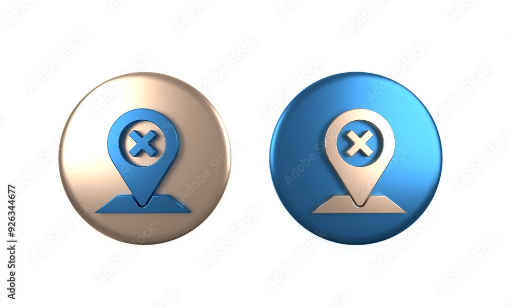 Colorful Map pin icon isolated on white background. Navigation, pointer, location, map, gps, direction, place concept. Circle button. 3D render illustration Colorful Map pin icon isolated on white background. Navigation, pointer, location, map, gps, direction, place concept. Circle button. 3D render illustration