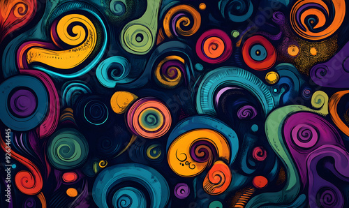 hand drawn abstract doodle style