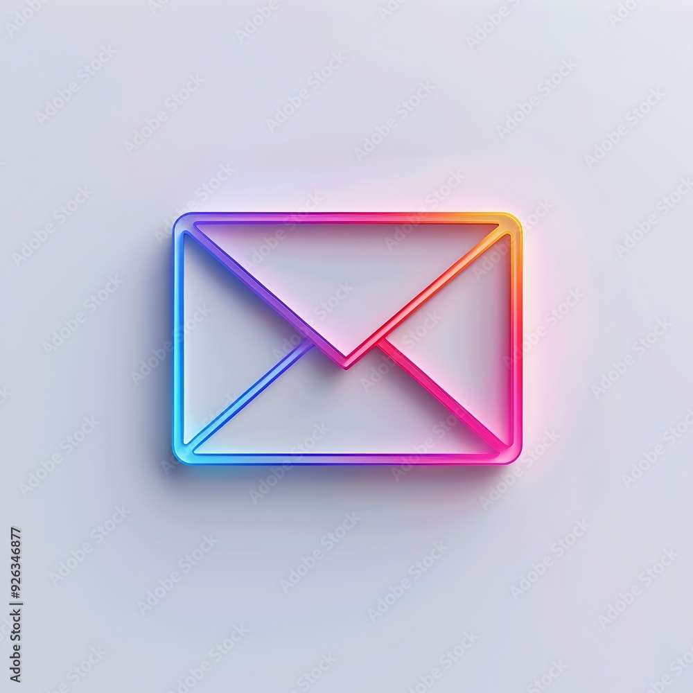 Sleek Minimalist Email Icon with Clean Envelope Design on Modern White Background Sleek Minimalist Email Icon with Clean Envelope Design on Modern White Background