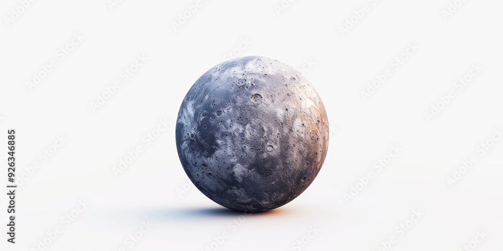3D single icon of a planet with a cratered surface, representing cosmic exploration, isolated on a white background 3D single icon of a planet with a cratered surface, representing cosmic exploration, isolated on a white background