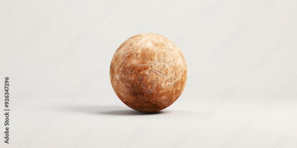 3D single icon of a planet with a cratered surface, representing cosmic exploration, isolated on a white background 3D single icon of a planet with a cratered surface, representing cosmic exploration, isolated on a white background