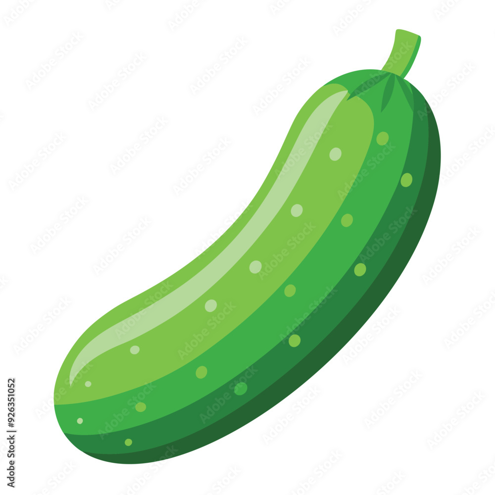 Illustration of Fresh Cucumber Isolated Illustration of Fresh Cucumber Isolated