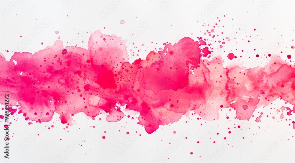 Pink paint splashes on white paper background. Abstract watercolor painting. Pink paint splashes on white paper background. Abstract watercolor painting.