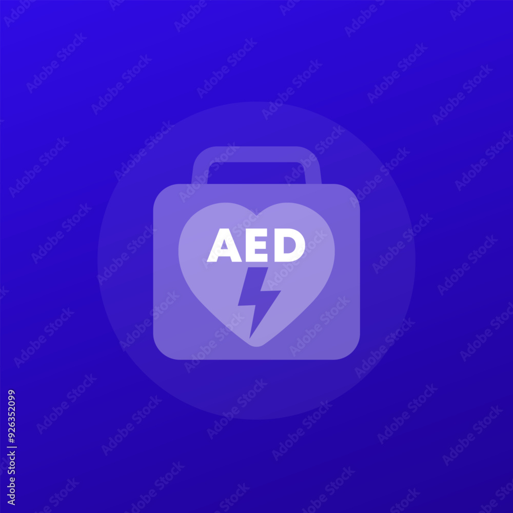 AED icon, automated external defibrillator, transparent design AED icon, automated external defibrillator, transparent design