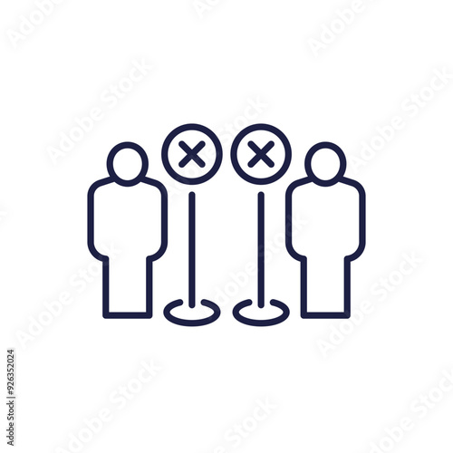 absent at work icon on white, line vector