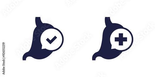 good digestion, stomach health icons