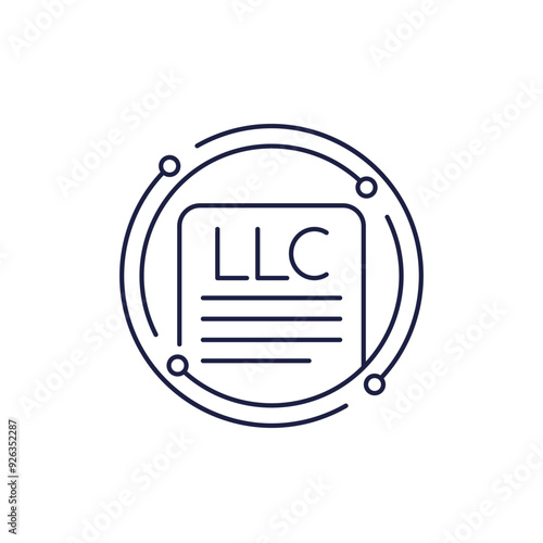 LLC icon, Limited Liability Company line vector
