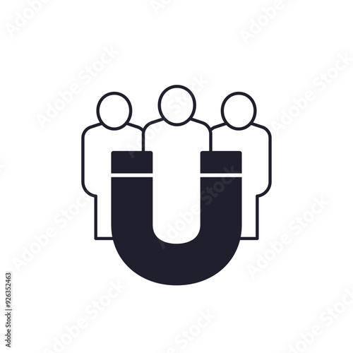 retention icon with employee and magnet