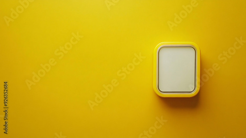 Digital Timer on Yellow Background Top View