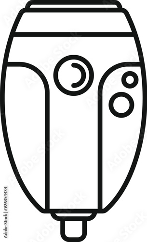 Modern electric epilator removing body hair icon. Outline modern electric epilator removing body hair vector icon for web design isolated on white background