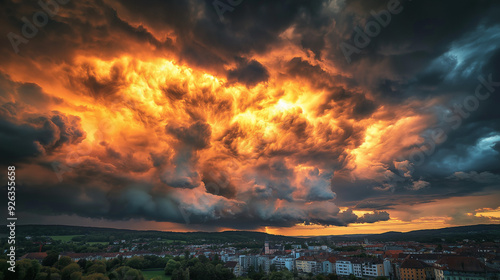 fire clouds in the sky during sunset photo