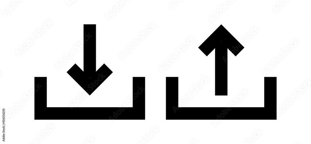 Set of Upload and Download Icons for Digital and Web Applications Set of Upload and Download Icons for Digital and Web Applications