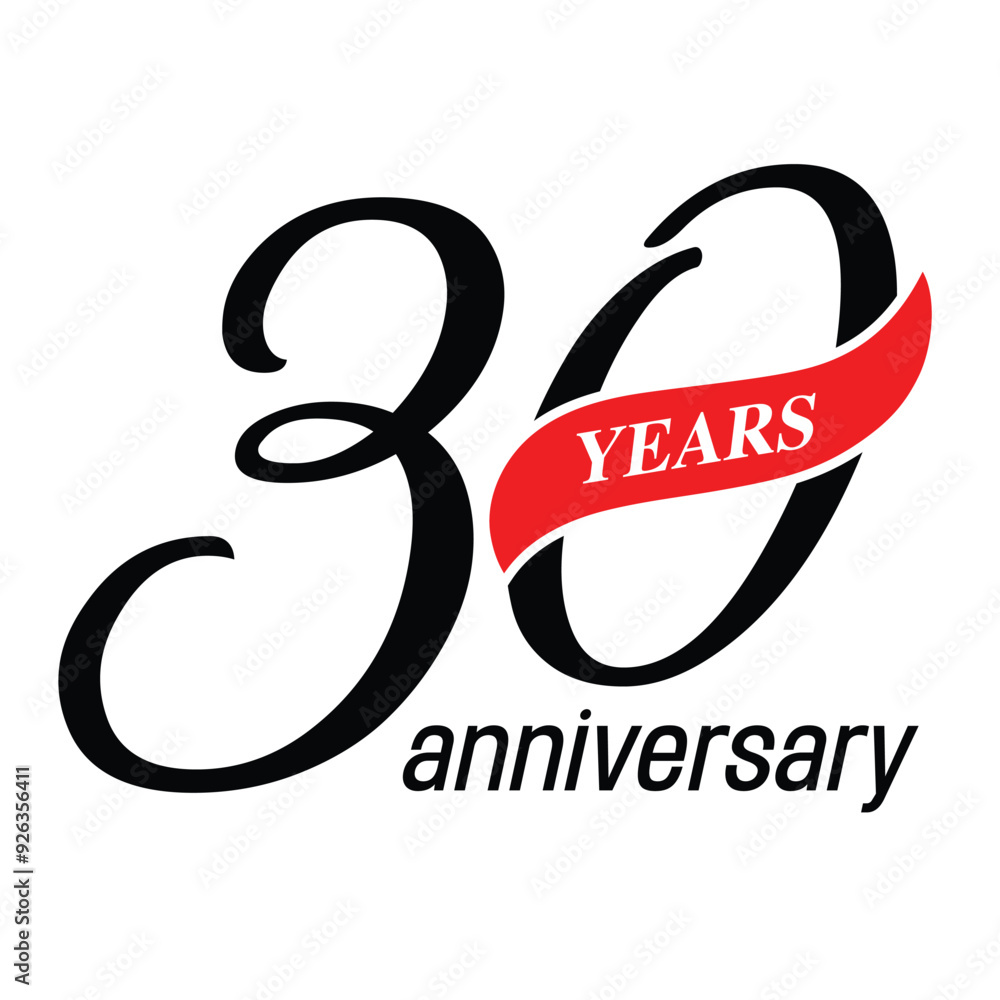 30 years anniversary vector icon, symbol, logo. Graphic background 30 years anniversary vector icon, symbol, logo. Graphic background