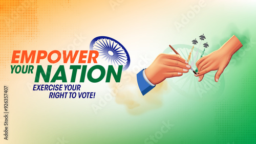 Voting Awareness Campaign Inspiring Indian Youth to Cast Their Votes with a Voting sign- vector design