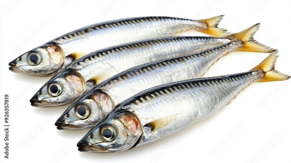 Fresh Herring Fish Isolated on White Background - Premium Quality Seafood Concept Fresh Herring Fish Isolated on White Background - Premium Quality Seafood Concept