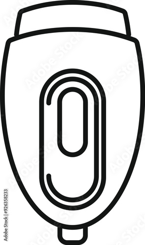 Electric epilator showing power button icon vector outline illustration