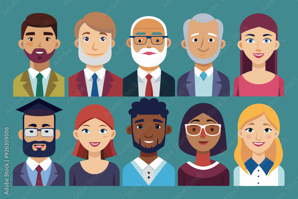 Set of avatars of characters of business men and women of different nationalities. Collection of portraits of multicultural people
Set of avatars of characters of business men and women of different nationalities. Collection of portraits of multicultural people