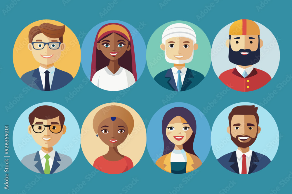 Set of avatars of characters of business men and women of different nationalities. Collection of portraits of multicultural people
Set of avatars of characters of business men and women of different nationalities. Collection of portraits of multicultural people