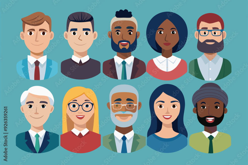 Set of avatars of characters of business men and women of different nationalities. Collection of portraits of multicultural people
Set of avatars of characters of business men and women of different nationalities. Collection of portraits of multicultural people