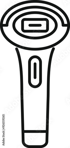 Line drawing of an electric epilator showing power button icon
