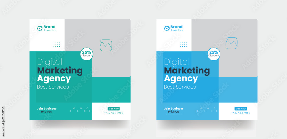 Digital marketing social media post banner business agency template Digital marketing social media post banner business agency template