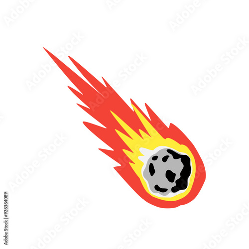 Vector meteor asteroid comet
