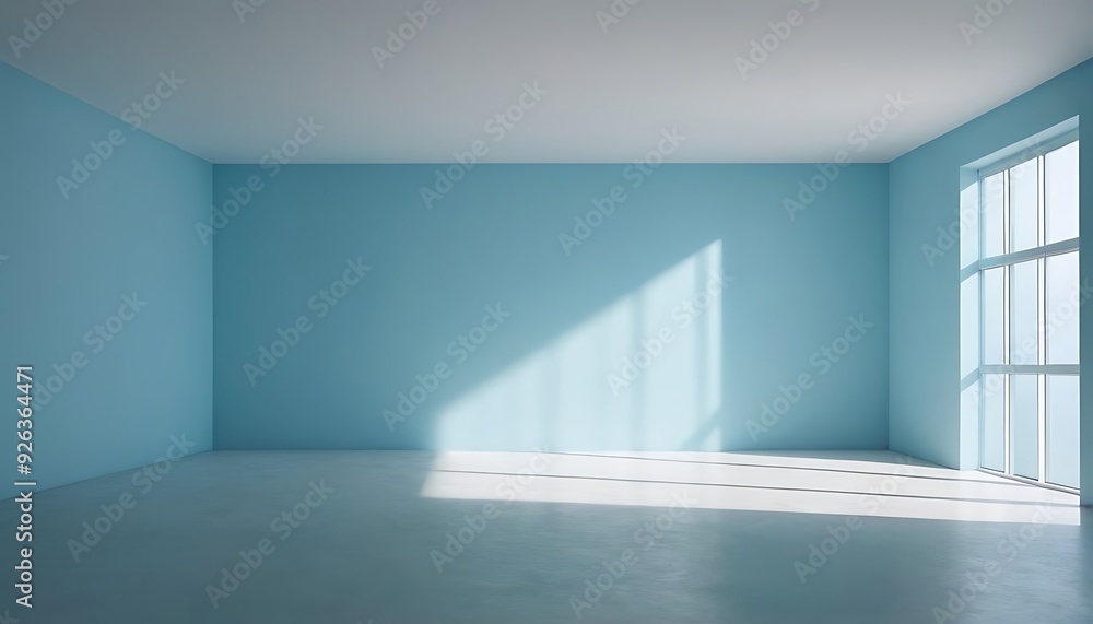 Abstract Empty windows shadow on gradient blue room background. Used for backdrop presentation products for online shop10 Abstract Empty windows shadow on gradient blue room background. Used for backdrop presentation products for online shop10
