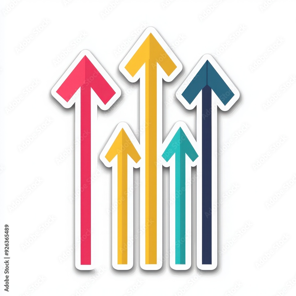 Colorful arrows pointing upward, symbolizing growth, success, and progress in a vibrant design suitable for various projects. Colorful arrows pointing upward, symbolizing growth, success, and progress in a vibrant design suitable for various projects.