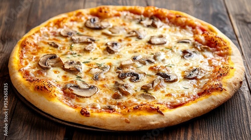 Delicious Italian Vegetable Pizza on Dark Wooden Background - Top View Closeup