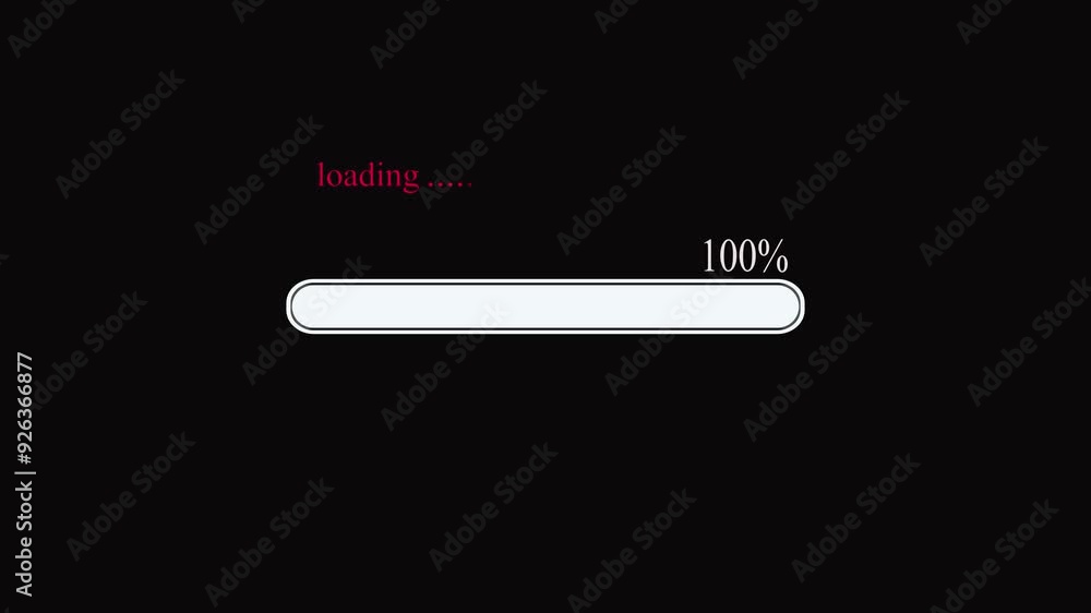 Loading bar , waiting loading bar animation, software update icon on black background Loading bar , waiting loading bar animation, software update icon on black background