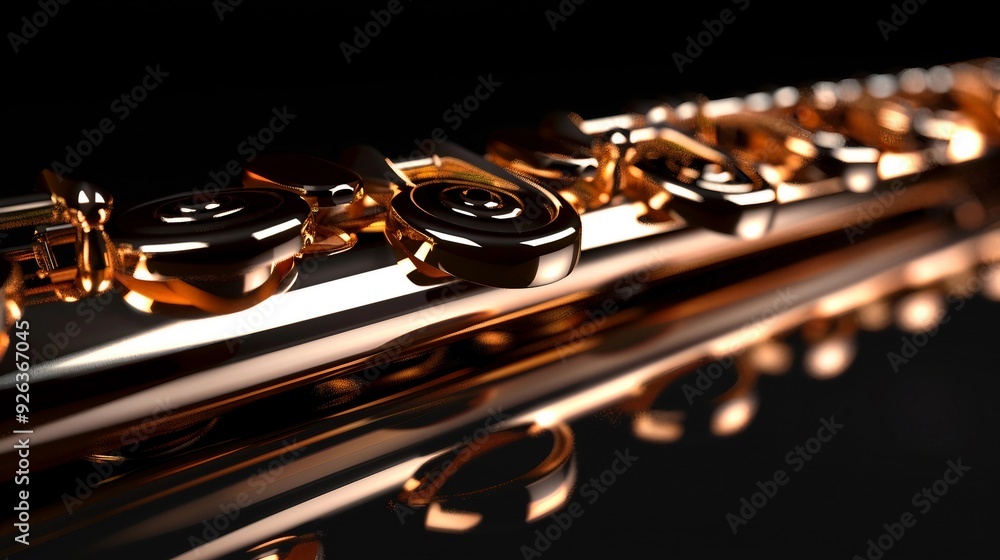 Soulful Jazz: Close-up of Flute Isolated on Black Background Soulful Jazz: Close-up of Flute Isolated on Black Background