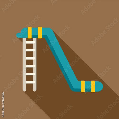 Blue water park slide with ladder for having fun on a summer vacation