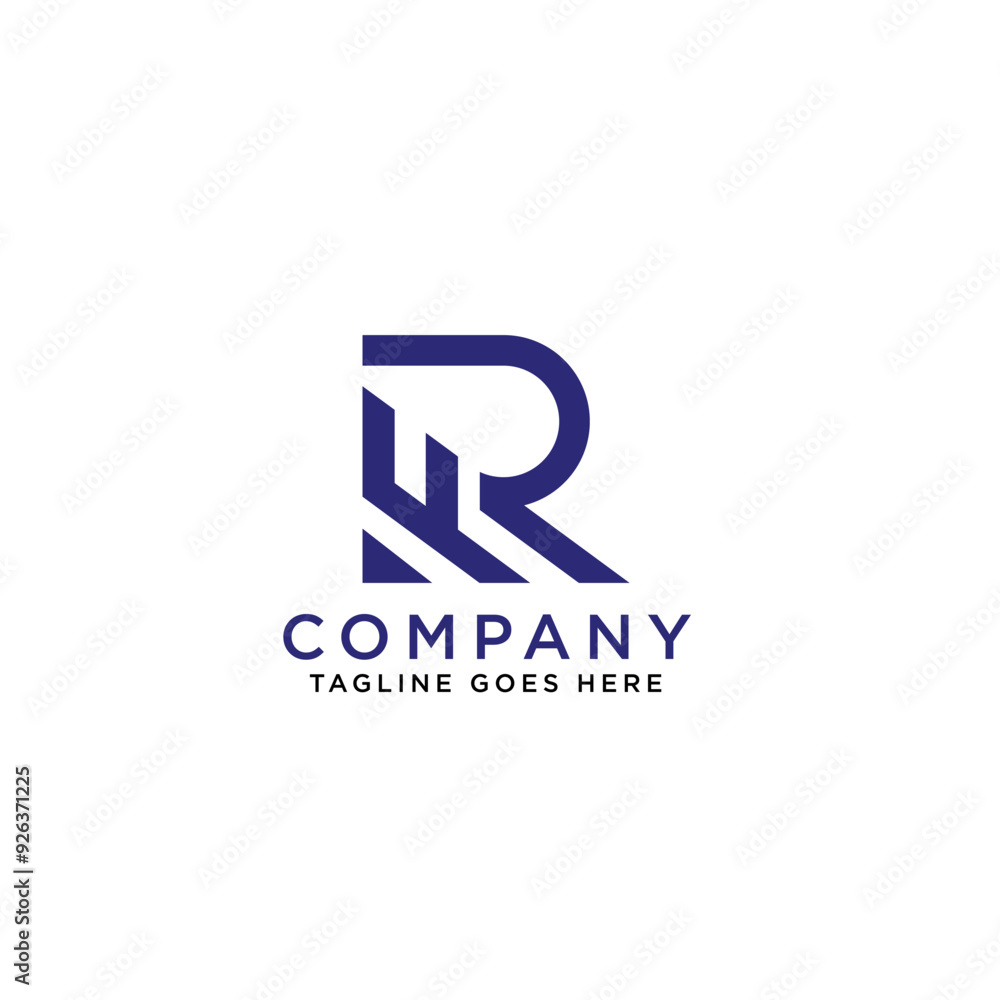 Illustration modern initials FR is combined into a new form logo design Illustration modern initials FR is combined into a new form logo design