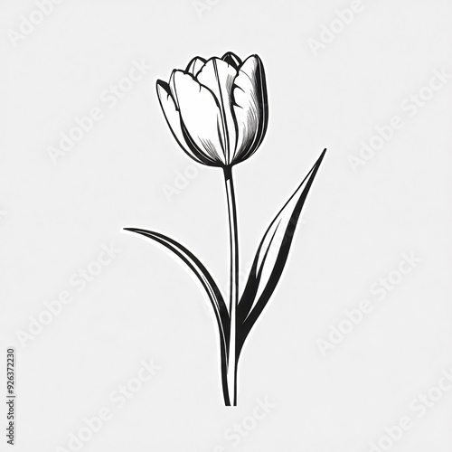 Elegant tulip sketch