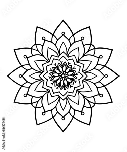 Mandala. Round Ornament Pattern.Vector abstract mandala pattern. Art on the wall. Coloring book Lace pattern The tattoo. Design for a wallpaper Paint shirt and tile Sticker Design, Decorative circle o