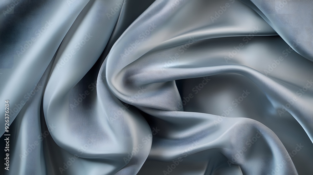 Elegant gray gradient background featuring soft, flowing silk fabric folds, ideal for a sophisticated drapery backdrop design Elegant gray gradient background featuring soft, flowing silk fabric folds, ideal for a sophisticated drapery backdrop design