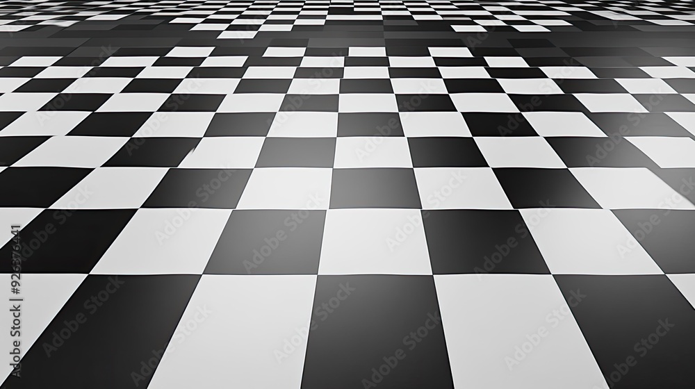 Naklejka premium Black and white checkerboard pattern, high contrast background
