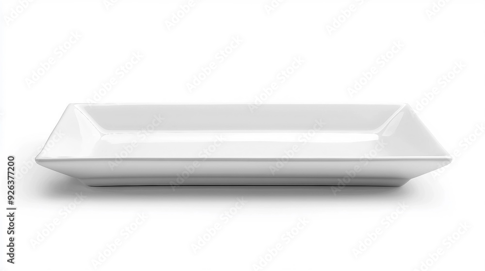Minimalistic Matte Rectangular Plate on White Background Minimalistic Matte Rectangular Plate on White Background