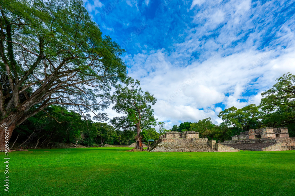 Ball court of Copan Ruinas, an archaeological site of the Maya civilization in Honduras. Ball court of Copan Ruinas, an archaeological site of the Maya civilization in Honduras.