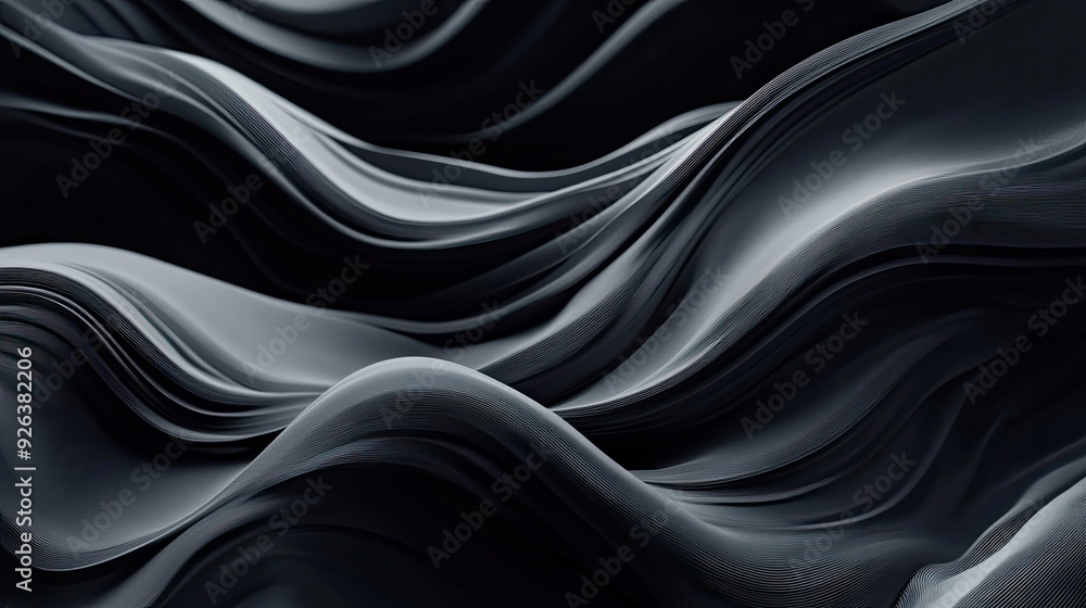 Monochrome abstract wave pattern, fluid and dynamic design Monochrome abstract wave pattern, fluid and dynamic design