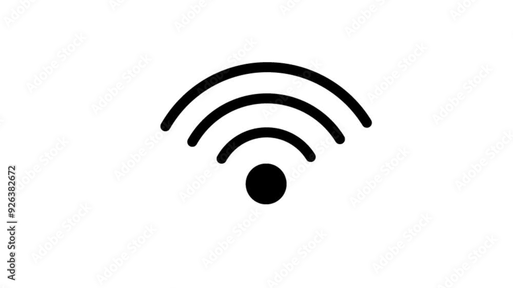 Wi-Fi animation with white color background,Wireless networking digital futuristic technology Wi-Fi animation with white color background,Wireless networking digital futuristic technology