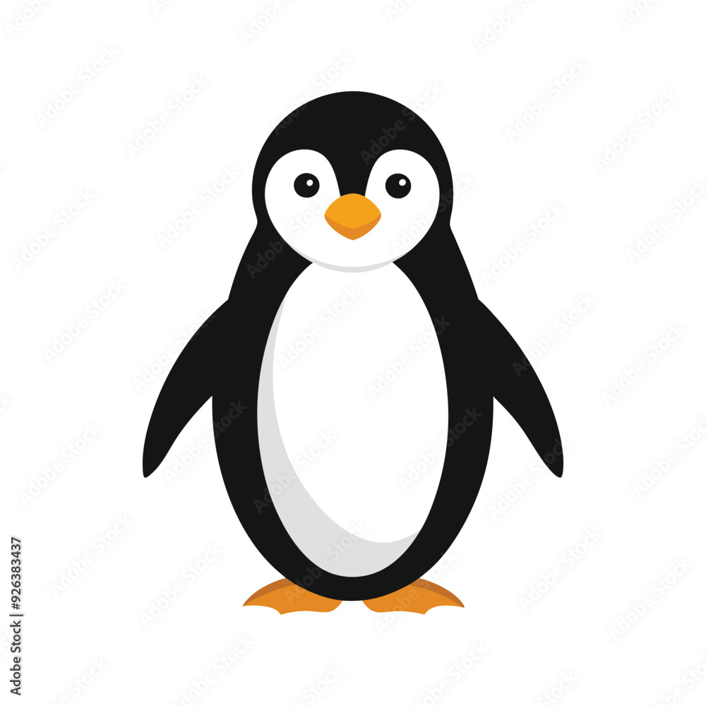 penguin on a white penguin on a white