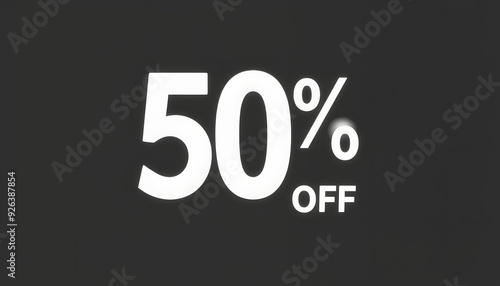 50 percent off sale icon isolated with white highlights, png photo