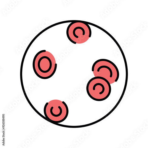 Pernicious anemia color line icon. Autoimmune diseases.