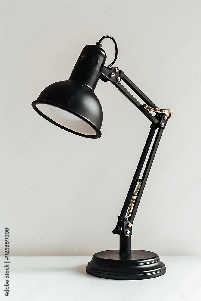 Black desk lamp on white background. Black desk lamp on white background.