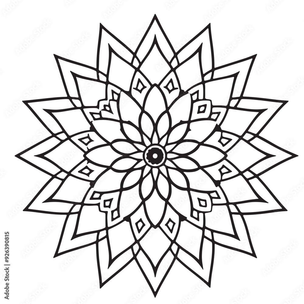 abstract wild Mandela design png, adult anti-stress coloring page in line art, floral pattern coloring sheet abstract wild Mandela design png, adult anti-stress coloring page in line art, floral pattern coloring sheet