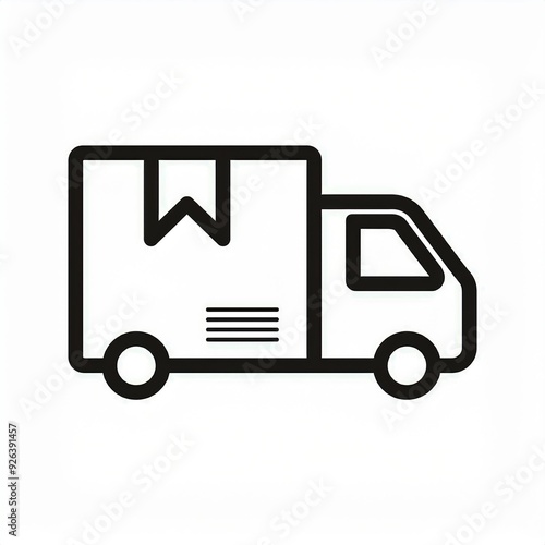 delivery truck black icon isolated on white